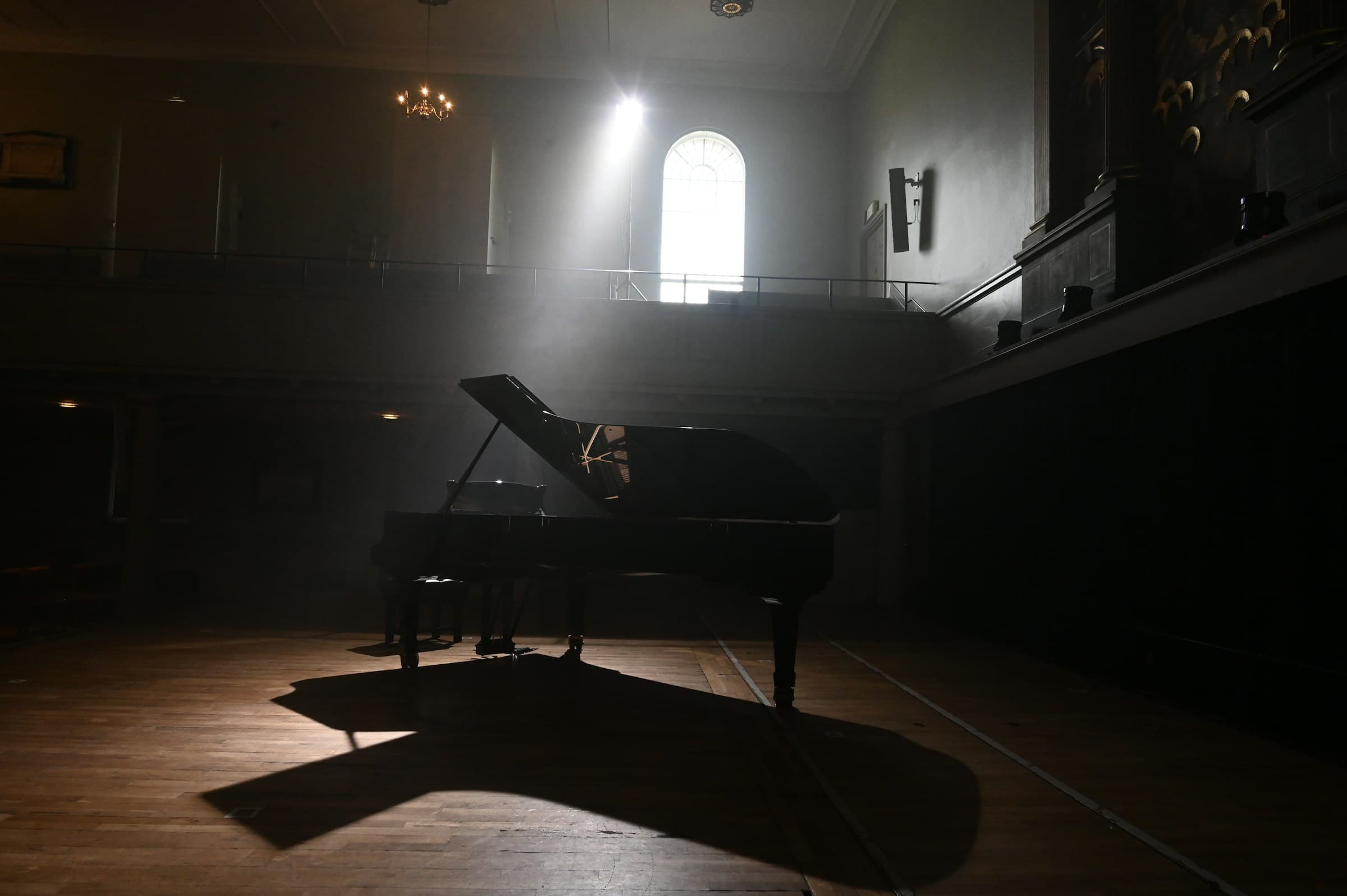 Background image of musical score